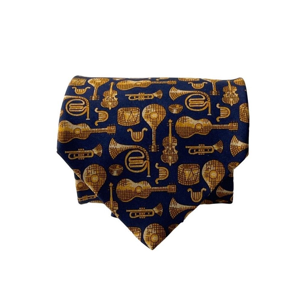 Vanzon 391 Singthong Vintage 100% Silk Symphony Music Instrument Novelty Necktie